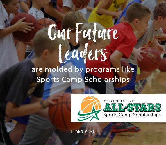 Our Future Leaders are molded by programs like Sports Camp Scholarships. Click here to learn more.